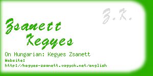 zsanett kegyes business card